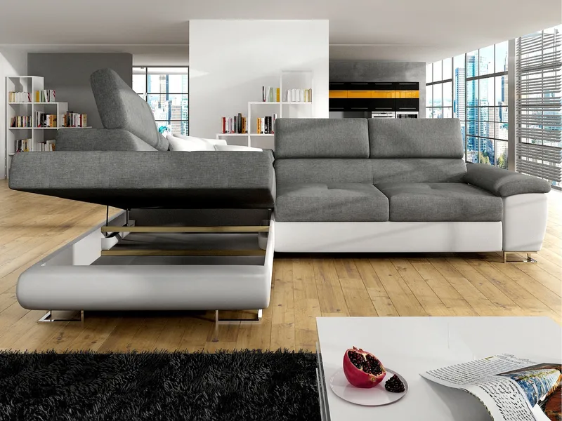 Reginia 4-sits Bäddsoffa med Schäslong och förvaring - Möbler - Soffa - Bäddsoffa - Hörnbäddsoffa