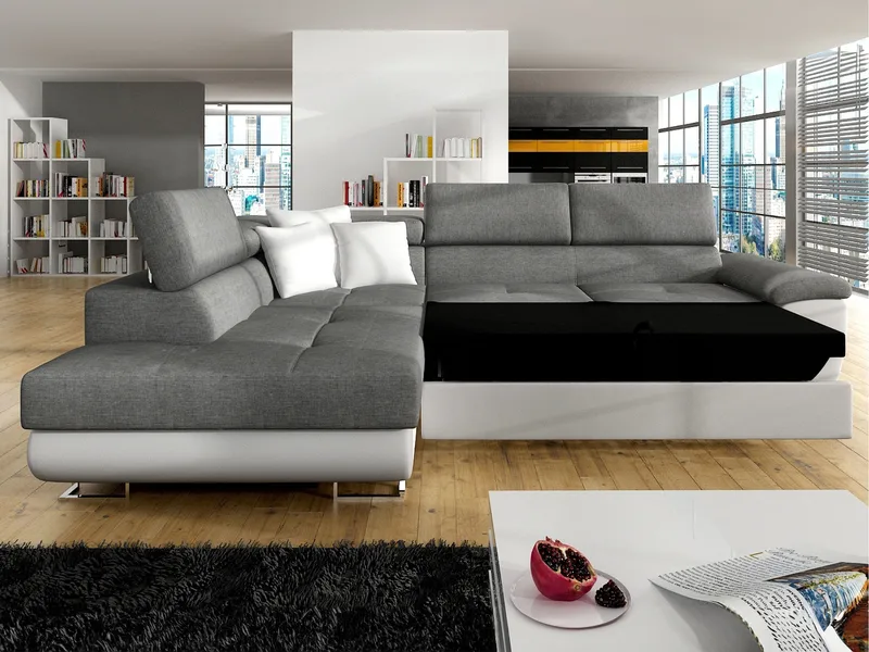 Reginia 4-sits Bäddsoffa med Schäslong och förvaring - Möbler - Soffa - Bäddsoffa - Hörnbäddsoffa