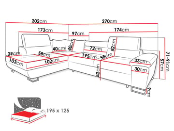 Reginia 4-sits Bäddsoffa med Schäslong och förvaring - Möbler - Soffa - Bäddsoffa - Hörnbäddsoffa