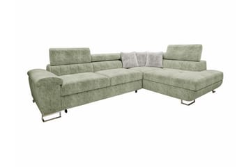 Reginia 4-sits Hörnbäddsoffa NO_BRAND Light green - Möbler - Soffa - Bäddsoffa - Bäddsoffa längsbäddad