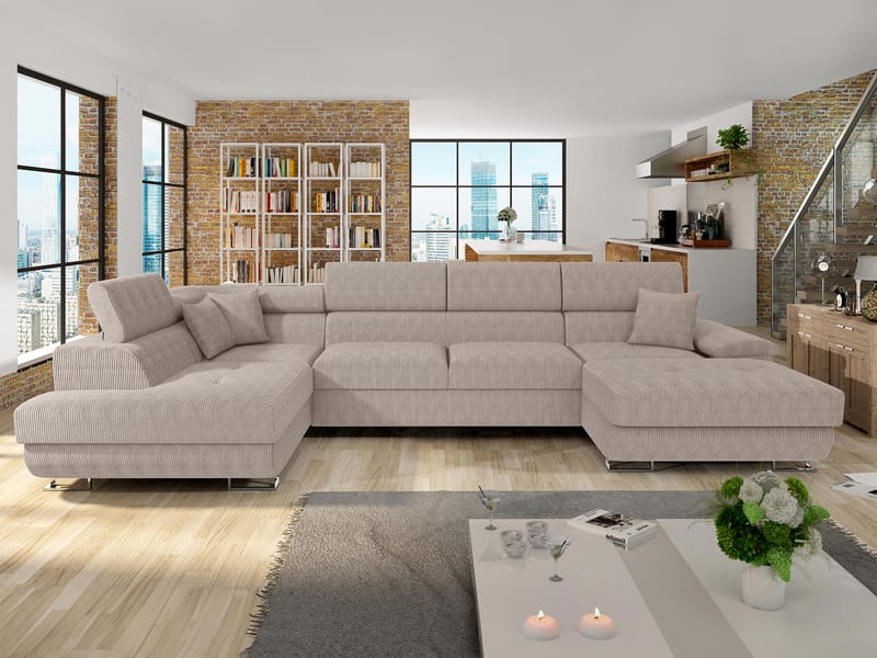 Reginia 5-sits U-Bäddsoffa med förvaring - Möbler - Soffa - Bäddsoffa - Hörnbäddsoffa