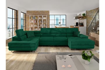 Reginia Bäddsoffa m. Divan och Schäslong 4-sits - Grön - Möbler - Soffa - Bäddsoffa - Bäddsoffa divan