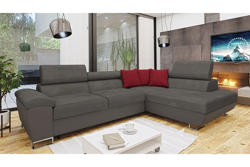 Reginia Bäddsoffa m. Schäslong L-formad - Möbler - Soffa - Sammetssoffa