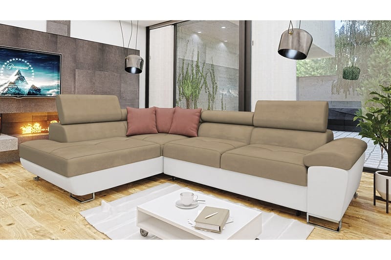 Reginia Bäddsoffa m. Schäslong L-formad - Möbler - Soffa - Bäddsoffa - Bäddsoffa längsbäddad