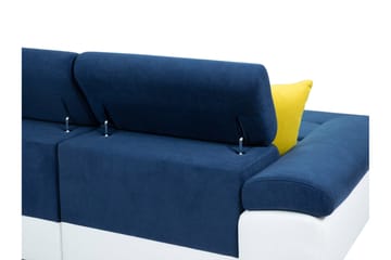 Reginia Bäddsoffa med Divan och Schäslong 4-sits i Konstläder - Vit/Grå - Möbler - Soffa - Bäddsoffa - Bäddsoffa divan