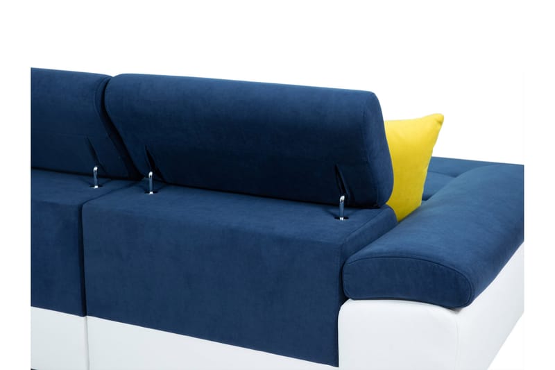 Reginia Bäddsoffa med Divan och Schäslong 4-sits i Konstläder - Vit/Grå - Möbler - Soffa - Bäddsoffa - Bäddsoffa divan