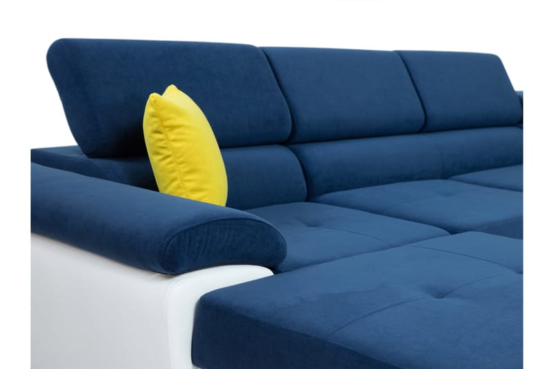 Reginia Bäddsoffa med Divan och Schäslong 4-sits i Konstläder - Vit/Grå - Möbler - Soffa - Bäddsoffa - Bäddsoffa divan