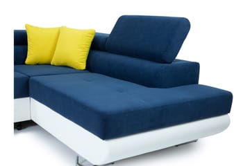 Reginia Bäddsoffa med Divan och Schäslong 4-sits i Konstläder - Vit/Grå - Möbler - Soffa - Bäddsoffa - Bäddsoffa divan