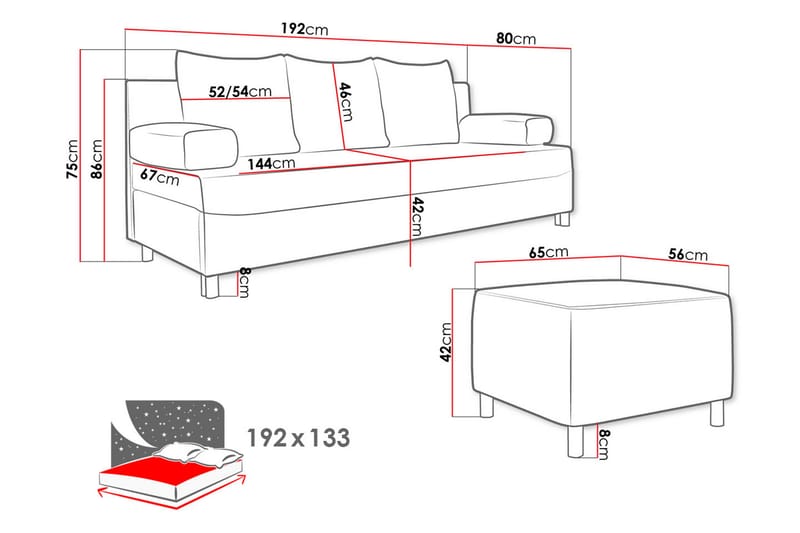 Rejmyre Bäddsoffa - Möbler - Soffa - Bäddsoffa - 2 sits bäddsoffa