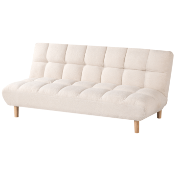 Risor Längsbäddad Fällbar Bäddsoffa 112x190 cm i Boucle - Vit - Möbler - Soffa - Bäddsoffa - 2 sits bäddsoffa