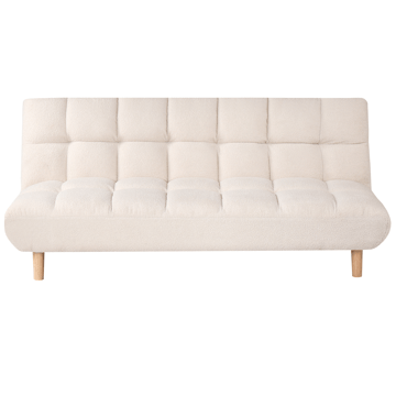 Risor Längsbäddad Fällbar Bäddsoffa 112x190 cm i Boucle - Vit - Möbler - Soffa - Bäddsoffa - 2 sits bäddsoffa