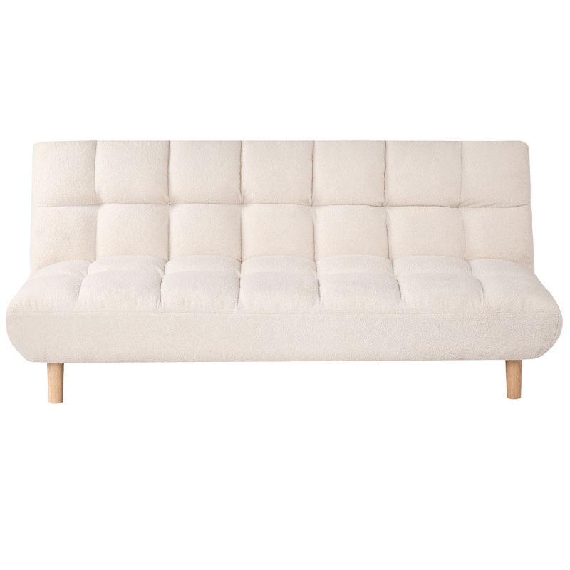 Risor Längsbäddad Fällbar Bäddsoffa 112x190 cm i Boucle - Vit - Möbler - Soffa - Bäddsoffa - 2 sits bäddsoffa