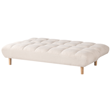 Risor Längsbäddad Fällbar Bäddsoffa 112x190 cm i Boucle - Vit - Möbler - Soffa - Bäddsoffa - 2 sits bäddsoffa