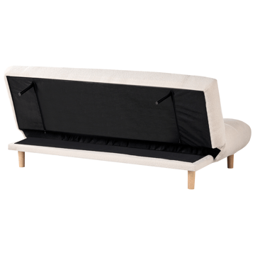 Risor Längsbäddad Fällbar Bäddsoffa 112x190 cm i Boucle - Vit - Möbler - Soffa - Bäddsoffa - 2 sits bäddsoffa