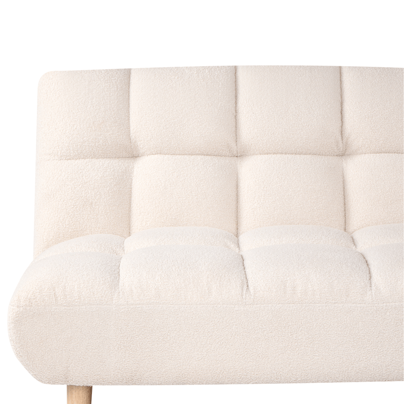 Risor Längsbäddad Fällbar Bäddsoffa 112x190 cm i Boucle - Vit - Möbler - Soffa - Bäddsoffa - 2 sits bäddsoffa