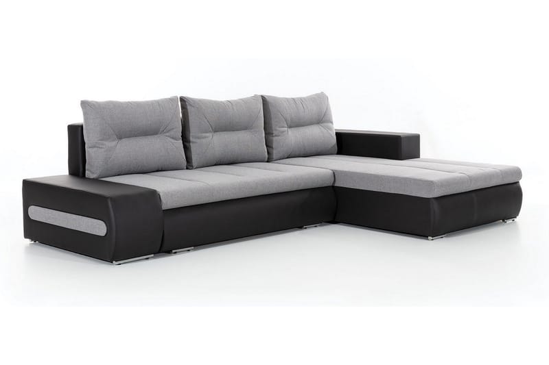Rodeche 3-sits Bäddsoffa m. Divan med Förvaring - Ljusgrå - Möbler - Soffa - Bäddsoffa - Bäddsoffa divan