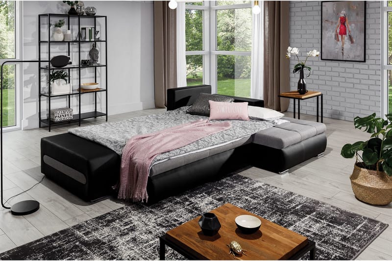 Rodeche 3-sits Bäddsoffa m. Divan med Förvaring - Ljusgrå - Möbler - Soffa - Bäddsoffa - Bäddsoffa divan