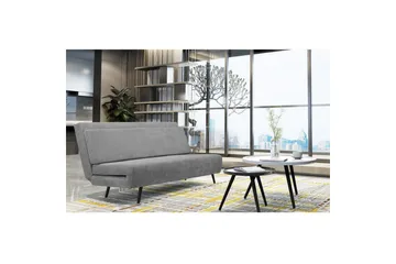 Sängsoffa Mallory Antracit, Linnetyg/Metall/Trä - Antracit, Linnetyg/Metall/Trä - Möbler - Soffa - Bäddsoffa - 2 sits bäddsoffa