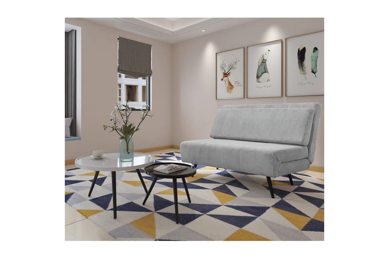 Sängsoffa Mallory Grå, Manchester/Metall/Trä - Grå, Manchester/Metall/Trä - Möbler - Soffa - Bäddsoffa - 2 sits bäddsoffa
