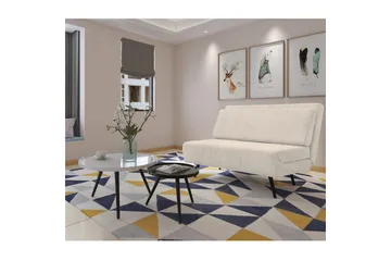 Sängsoffa Mallory Kräm, Manchester/Metall/Trä - Kräm, Manchester/Metall/Trä - Möbler - Soffa - Bäddsoffa - 2 sits bäddsoffa