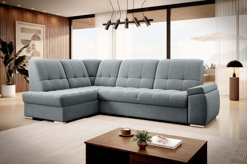 Sajana Bäddsoffa m. Schäslong 3-sits - Grå - Möbler - Soffa - Bäddsoffa - Bäddsoffa längsbäddad