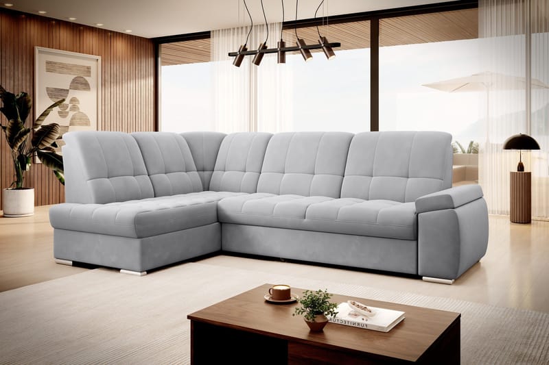 Sajana Bäddsoffa m. Schäslong 3-sits - Grå - Möbler - Soffa - Bäddsoffa - Bäddsoffa längsbäddad