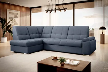 Sajana Bäddsoffa m. Schäslong 3-sits - Mörkblå - Möbler - Soffa - Bäddsoffa - Bäddsoffa längsbäddad