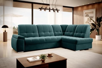 Sajana Bäddsoffa m. Schäslong 3-sits - Mörkgrön - Möbler - Soffa - Bäddsoffa - Bäddsoffa längsbäddad
