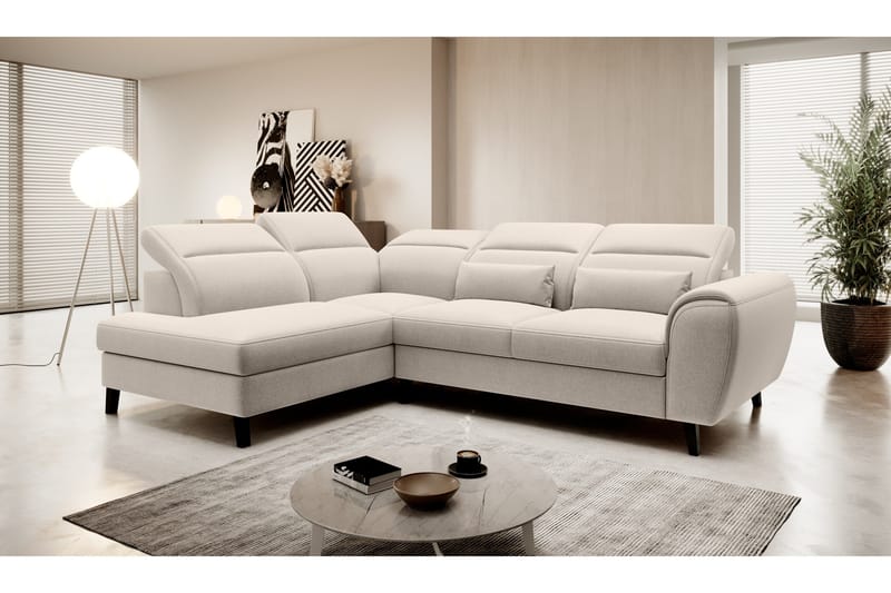 Sajda Bäddsoffa m. Schäslong 3-sits - Beige - Möbler - Soffa - Bäddsoffa - Bäddsoffa längsbäddad