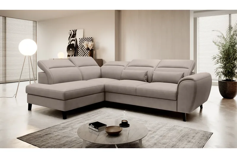 Sajda Bäddsoffa m. Schäslong 3-sits - Beige - Möbler - Soffa - Bäddsoffa - Bäddsoffa längsbäddad