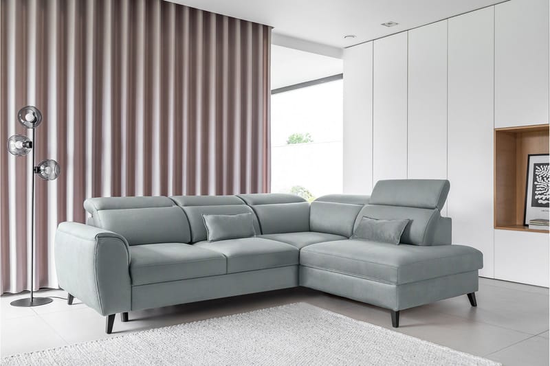 Sajda Bäddsoffa m. Schäslong 3-sits - Blå - Möbler - Soffa - Bäddsoffa - Bäddsoffa längsbäddad
