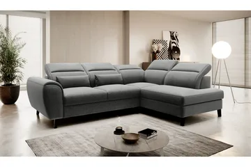 Sajda Bäddsoffa m. Schäslong 3-sits - Grå - Möbler - Soffa - Bäddsoffa - Bäddsoffa längsbäddad