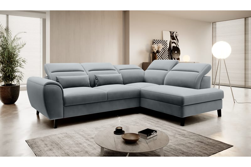 Sajda Bäddsoffa m. Schäslong 3-sits - Grå - Möbler - Soffa - Bäddsoffa - Bäddsoffa längsbäddad