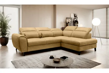 Sajda Bäddsoffa m. Schäslong 3-sits - Gul - Möbler - Soffa - Bäddsoffa - Bäddsoffa längsbäddad
