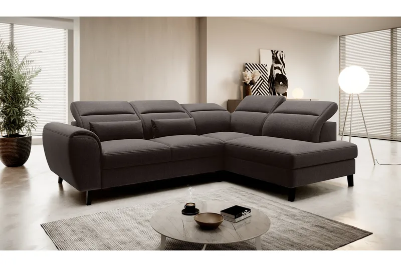 Sajda Bäddsoffa m. Schäslong 3-sits - Mörkbrun - Möbler - Soffa - Bäddsoffa - Bäddsoffa längsbäddad