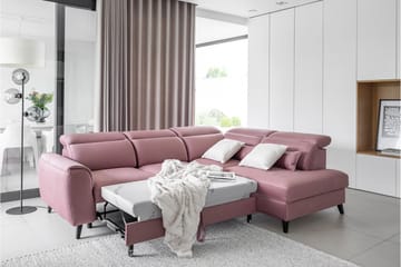 Sajda Bäddsoffa m. Schäslong 3-sits - Rosa - Möbler - Soffa - Bäddsoffa - Bäddsoffa längsbäddad