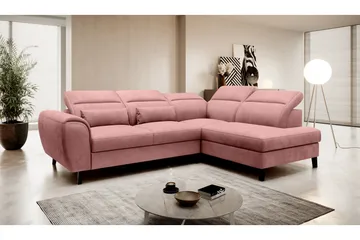 Sajda Bäddsoffa m. Schäslong 3-sits - Rosa - Möbler - Soffa - Bäddsoffa - Bäddsoffa längsbäddad
