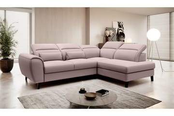 Sajda Bäddsoffa m. Schäslong 3-sits - Rosa - Möbler - Soffa - Bäddsoffa - Bäddsoffa längsbäddad