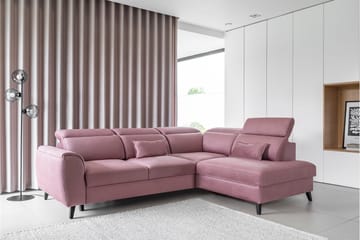Sajda Bäddsoffa m. Schäslong 3-sits - Rosa - Möbler - Soffa - Bäddsoffa - Bäddsoffa längsbäddad