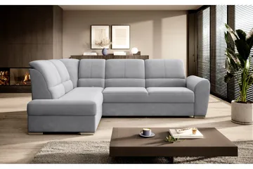 Sajmon Bäddsoffa m. Schäslong 3-sits - Grå - Möbler - Soffa - Bäddsoffa - Bäddsoffa längsbäddad
