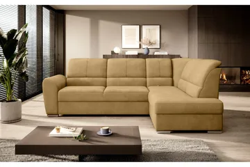 Sajmon Bäddsoffa m. Schäslong 3-sits - Gul - Möbler - Soffa - Bäddsoffa - Bäddsoffa längsbäddad