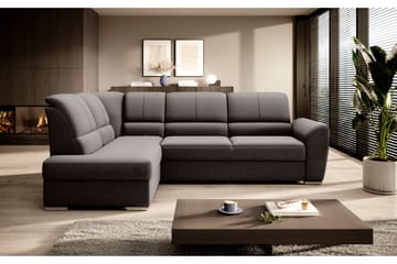 Sajmon Bäddsoffa m. Schäslong 3-sits - Mörkbrun - Möbler - Soffa - Bäddsoffa - Bäddsoffa längsbäddad