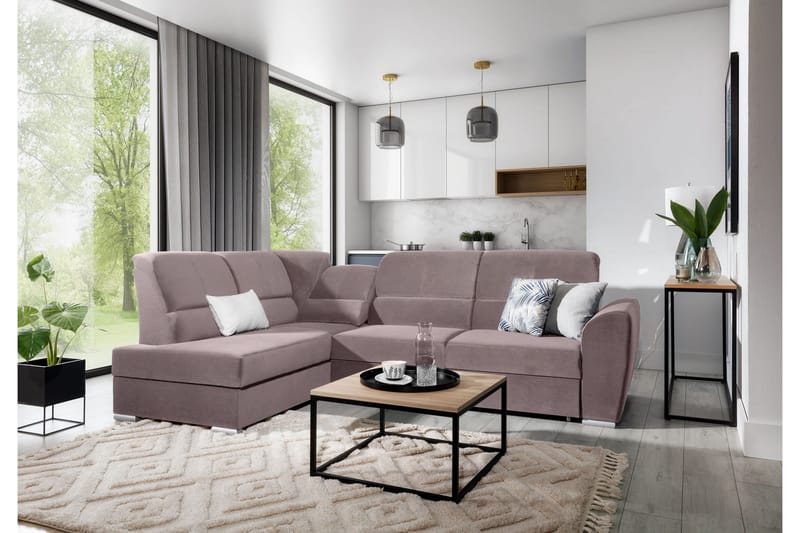 Sajmon Bäddsoffa m. Schäslong 3-sits - Mörkbrun - Möbler - Soffa - Bäddsoffa - Bäddsoffa längsbäddad