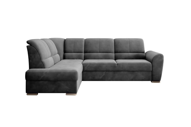 Sajmon Bäddsoffa m. Schäslong 3-sits - Mörkgrå - Möbler - Soffa - Bäddsoffa - Bäddsoffa längsbäddad