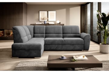 Sajmon Bäddsoffa m. Schäslong 3-sits - Mörkgrå - Möbler - Soffa - Bäddsoffa - Bäddsoffa längsbäddad