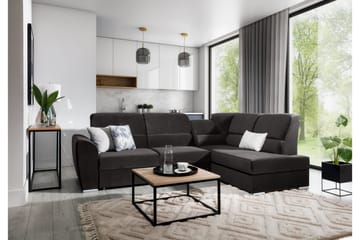 Sajmon Bäddsoffa m. Schäslong 3-sits - Mörkgrå - Möbler - Soffa - Bäddsoffa - Bäddsoffa längsbäddad