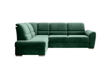 Sajmon Bäddsoffa m. Schäslong 3-sits - Mörkgrön - Möbler - Soffa - Bäddsoffa - Bäddsoffa längsbäddad