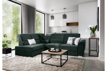 Sajmon Bäddsoffa m. Schäslong 3-sits - Mörkgrön - Möbler - Soffa - Bäddsoffa - Bäddsoffa längsbäddad