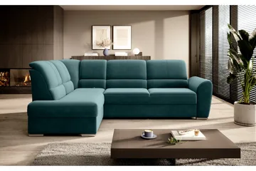 Sajmon Bäddsoffa m. Schäslong 3-sits - Mörkgrön - Möbler - Soffa - Bäddsoffa - Bäddsoffa längsbäddad