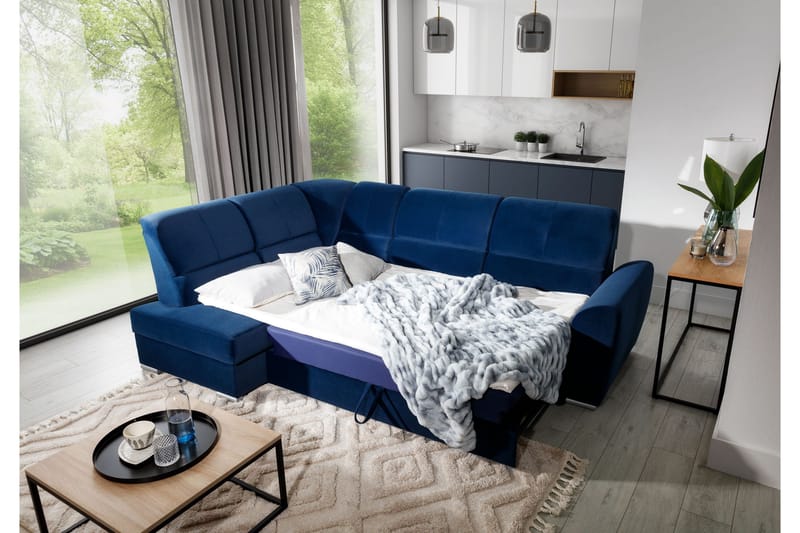 Sajmon Bäddsoffa m. Schäslong 3-sits - Rosa - Möbler - Soffa - Bäddsoffa - Bäddsoffa längsbäddad